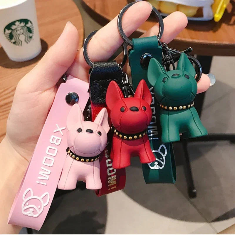 Bulldog Leather Keychains