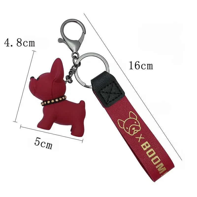 Bulldog Leather Keychains