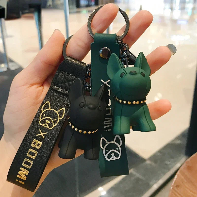 Bulldog Leather Keychains